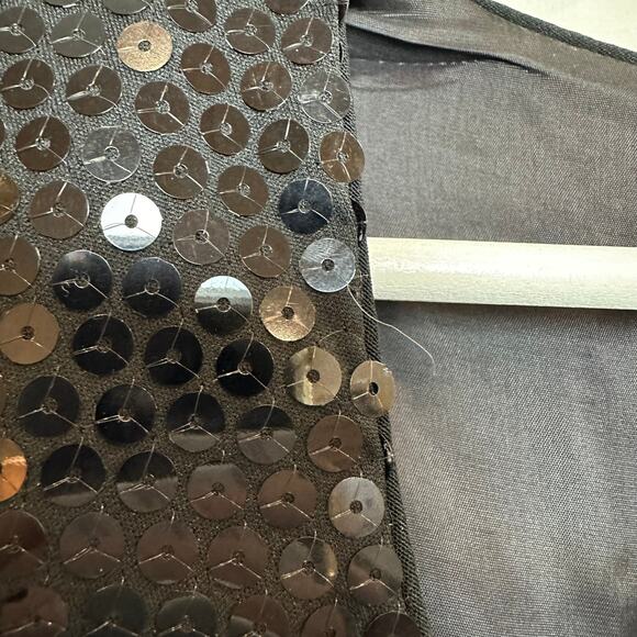 Vintage 90s Nicole Miller Sequin Black Dress Cocktail Union Made in the USA 10 - Picture 6 of 11